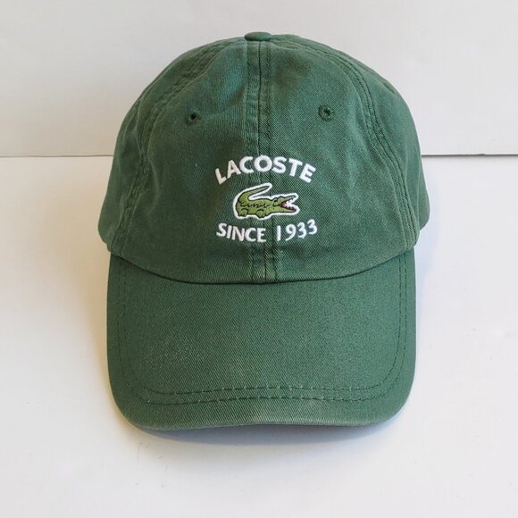 Lacoste Since 1933 Baseball Hat Cap Adjustable Strapback Crocodile Green OS - Picture 3 of 10
